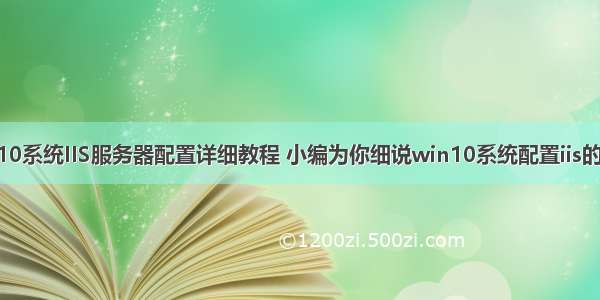 win10系统IIS服务器配置详细教程 小编为你细说win10系统配置iis的详细