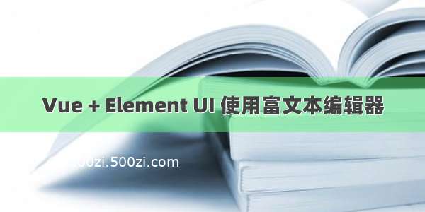 Vue + Element UI 使用富文本编辑器