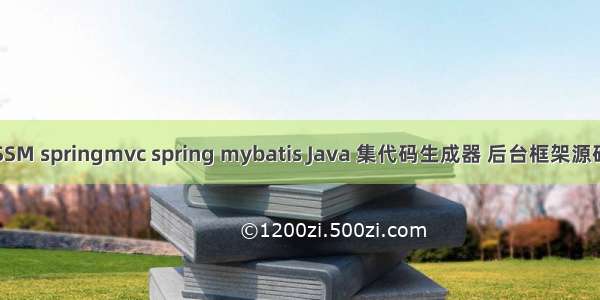 SSM springmvc spring mybatis Java 集代码生成器 后台框架源码