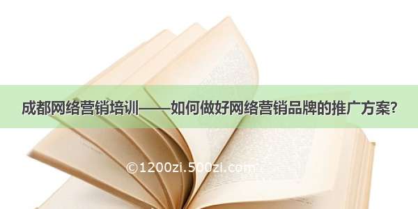 成都网络营销培训——如何做好网络营销品牌的推广方案？