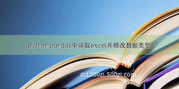 python pandas中读取excel并修改数据类型