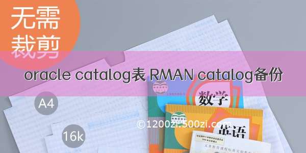 oracle catalog表 RMAN catalog备份