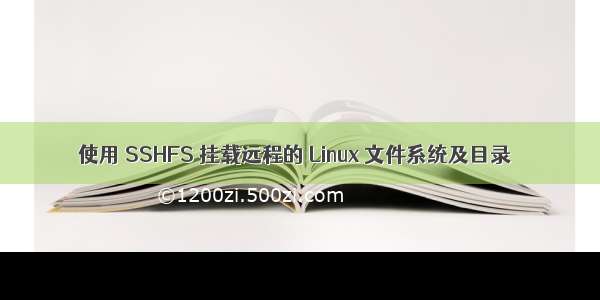 使用 SSHFS 挂载远程的 Linux 文件系统及目录