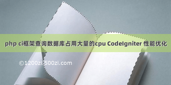 php ci框架查询数据库占用大量的cpu CodeIgniter 性能优化