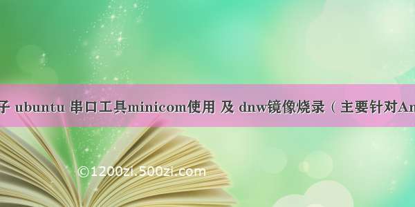 串口烧录android板子 ubuntu 串口工具minicom使用 及 dnw镜像烧录（主要针对Android210开发板）...