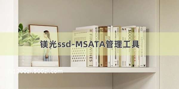 镁光ssd-MSATA管理工具