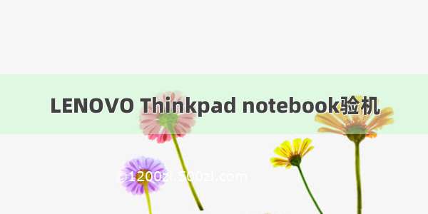 LENOVO Thinkpad notebook验机