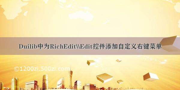 Duilib中为RichEdit\\Edit控件添加自定义右键菜单