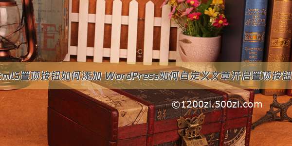 html5置顶按钮如何添加 WordPress如何自定义文章开启置顶按钮？