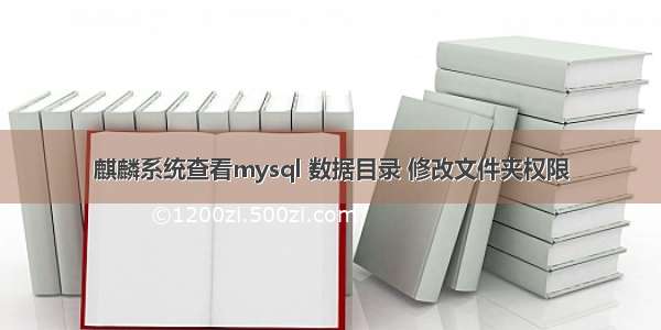 麒麟系统查看mysql 数据目录 修改文件夹权限