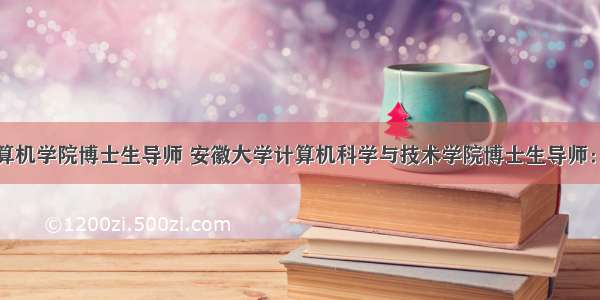 安徽大学计算机学院博士生导师 安徽大学计算机科学与技术学院博士生导师：张兆翔教授