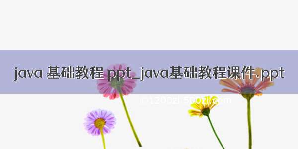 java 基础教程 ppt_java基础教程课件.ppt