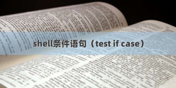 shell条件语句（test if case）