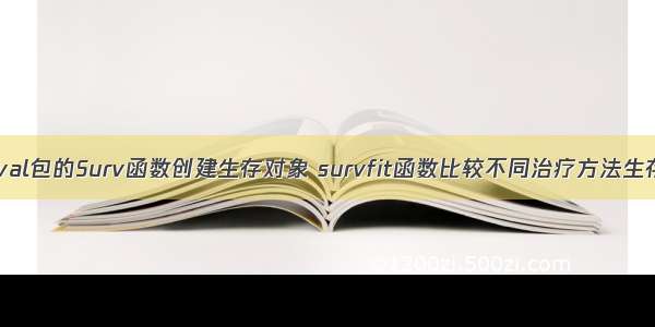 R语言survival包的Surv函数创建生存对象 survfit函数比较不同治疗方法生存率的估计 