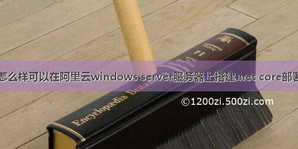 怎么样可以在阿里云windows server服务器上搭建.net core部署