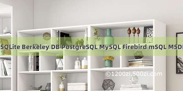 数据库（SQLite Berkeley DB PostgreSQL MySQL Firebird mSQL MSDE DB2 Ex