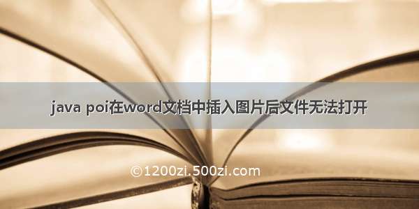 java poi在word文档中插入图片后文件无法打开