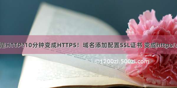 网站是HTTP?10分钟变成HTTPS！域名添加配置SSL证书 变成https//环境