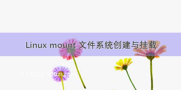 Linux mount 文件系统创建与挂载