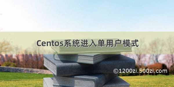 Centos系统进入单用户模式