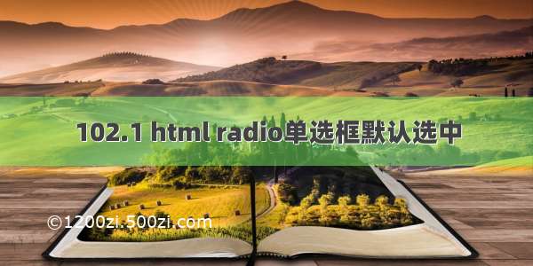 102.1 html radio单选框默认选中