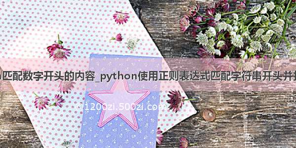 python匹配数字开头的内容_python使用正则表达式匹配字符串开头并打印示例