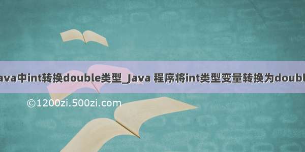 java中int转换double类型_Java 程序将int类型变量转换为double