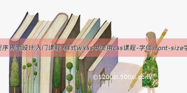 微信小程序界面设计入门课程-样式wxss中使用css课程-字体-font-size字体大小