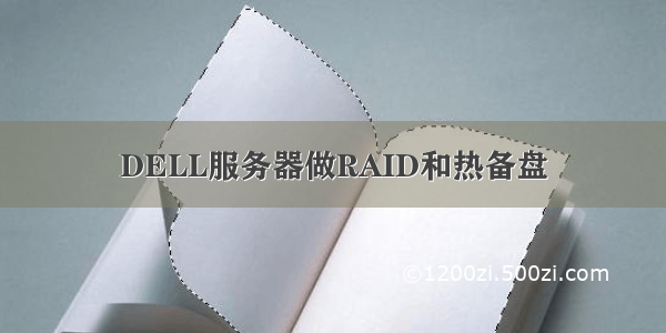 DELL服务器做RAID和热备盘