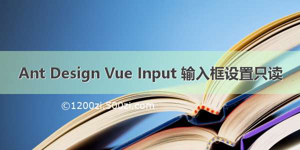 Ant Design Vue Input 输入框设置只读