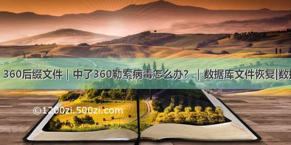 360病毒｜360后缀文件｜中了360勒索病毒怎么办？｜数据库文件恢复|数据文件恢复