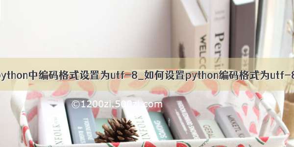 python中编码格式设置为utf-8_如何设置python编码格式为utf-8