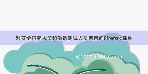 对安全研究人员和渗透测试人员有用的Firefox 插件