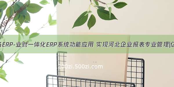 财务ERP-业财一体化ERP系统功能应用 实现河北企业报表专业管理|亿发