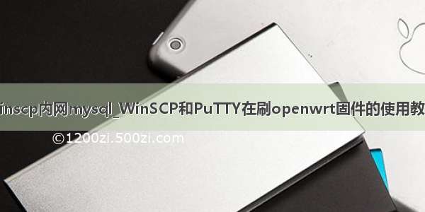 winscp内网mysql_WinSCP和PuTTY在刷openwrt固件的使用教程