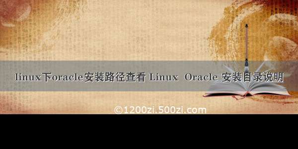 linux下oracle安装路径查看 Linux  Oracle 安装目录说明