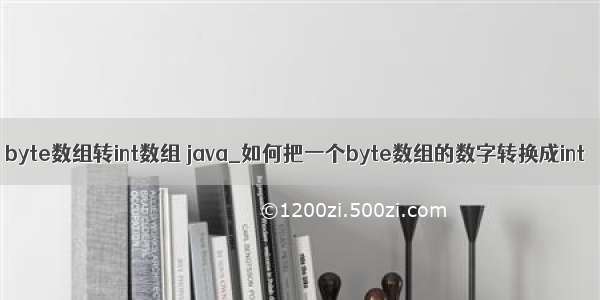 byte数组转int数组 java_如何把一个byte数组的数字转换成int