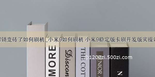 小米bl未解锁变砖了如何刷机_小米9如何刷机 小米9稳定版卡刷开发版实操详细教程...