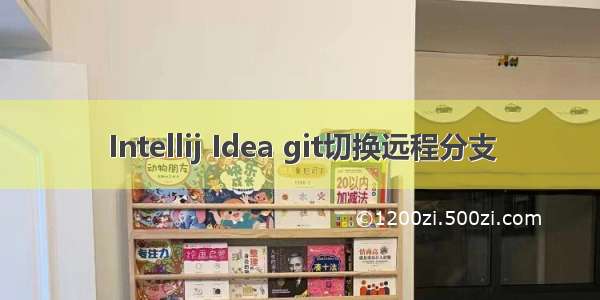 Intellij Idea git切换远程分支