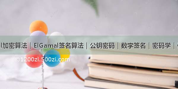 ElGamal加密算法｜ElGamal签名算法｜公钥密码｜数字签名｜密码学｜信息安全