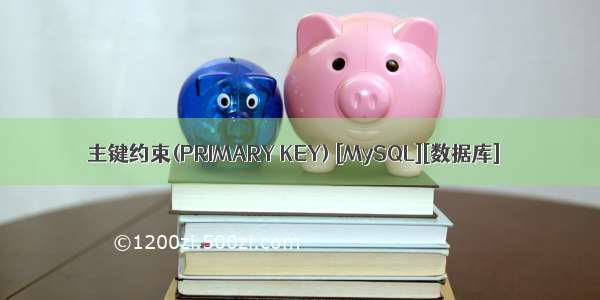 主键约束(PRIMARY KEY) [MySQL][数据库]