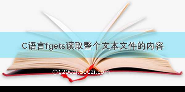 C语言fgets读取整个文本文件的内容