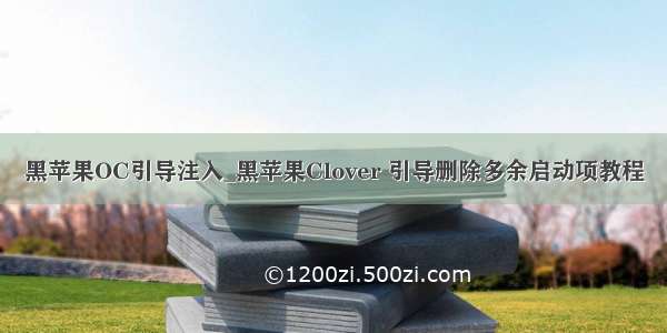 黑苹果OC引导注入_黑苹果Clover 引导删除多余启动项教程