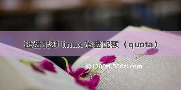 磁盘配额 linux 磁盘配额（quota）