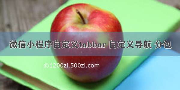 微信小程序自定义tabbar 自定义导航 分包