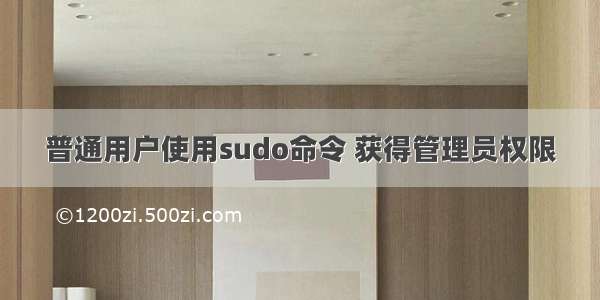 普通用户使用sudo命令 获得管理员权限