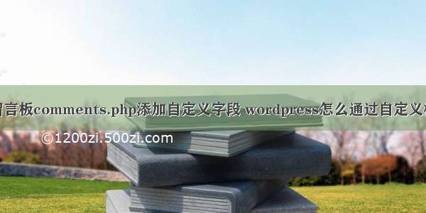 wordpress留言板comments.php添加自定义字段 wordpress怎么通过自定义栏目添加字段