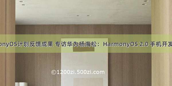 华为harmonyOS计划反馈成果 专访华为杨海松：HarmonyOS 2.0 手机开发者 Beta 版