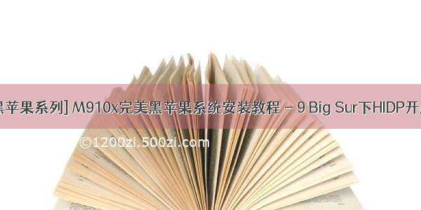 [黑苹果系列] M910x完美黑苹果系统安装教程 - 9 Big Sur下HIDP开启