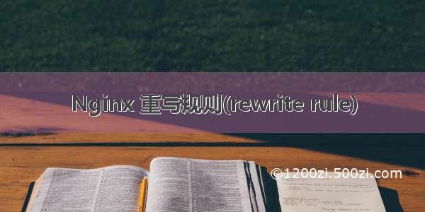 Nginx 重写规则(rewrite rule)